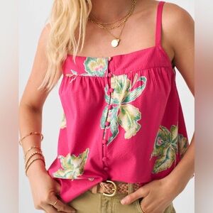 Faherty Marina Seersucker Top Orchid Blossom